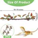 VCEPJH Reptile Climbing Branch Decor 2 Pcs Bendable Jungle Vine with Suction Cup Terrarium Plant Decoration for Gecko Bearded Dragons, Snake,Frogs, Chameleons Cage Accessories (I)
