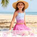 ALISISTER Girls Swimsuit Size 8-10 Bathing Suit Two Piece Tankini Galaxy Summer Beach Space Swimwear with Shorts 9 Year Old