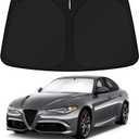 KUST Windshield Sun Shade for Alfa Romeo Giulia 2016-2024 2025 2026 Romeo Accessories Custom Fit Sunshade Sun Visor Protector Foldable Blocks UV Rays Keep Your Car Cooler