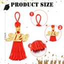 Daifunli 60 Pcs 2026 Mini Graduation Tassels for Craft 2.4inch Tassels Party Favors Mini Bookmark for Graduation Decor, Chocolates Decor, Keychain Making(Red)