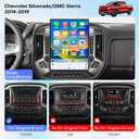 15.6 inch Car Radio for Chevrolet Silverado GMC Sierra 2014-2019 Replacement Stereo Head Unit 2K IPS Touch Screen Carplay Android Auto Bluetooth Tesla Style Navigation SWC OEM 8 Inch Support Bose