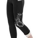 CAMPSNAIL Fleece Lined Leggings Women Water Resistant - Thick Thermal Warm High Waisted Pants with Pockets for Winter Snow (Small, Black)