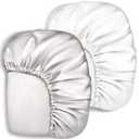 Pro Goleem 2 Pack Satin Crib Sheet for Baby Hair Care - Oeko-TEX Certified Silky Soft Fitted Mattress Cover 28x52  Breathable & Gentle on Skin, Snug Fit for Standard Crib (White and Gray)