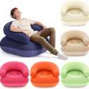 Novabright 6 Pcs Inflatable Chairs for Adults Blow Up Games Chairs Folding Portable Flocking Inflatable Sofa for Living Room Learning Camping Party (Colorful)