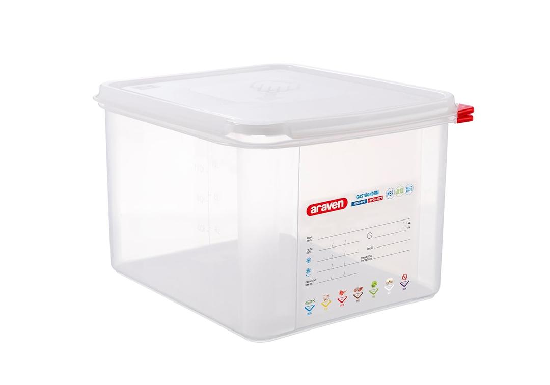 Araven Airtight Container, Food Pan with Lid for Storage in Kitchen and Restaurant, 13.2 Qt, 1 Count, Clear NO LID