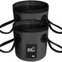 BANCHELLE Collapsible Bucket Water Container Portable Folding Camp Wash Basin for Outdoor Traveling Hiking Fishing Car Washing Gardening Camping 2 PCS, Black, 20 L