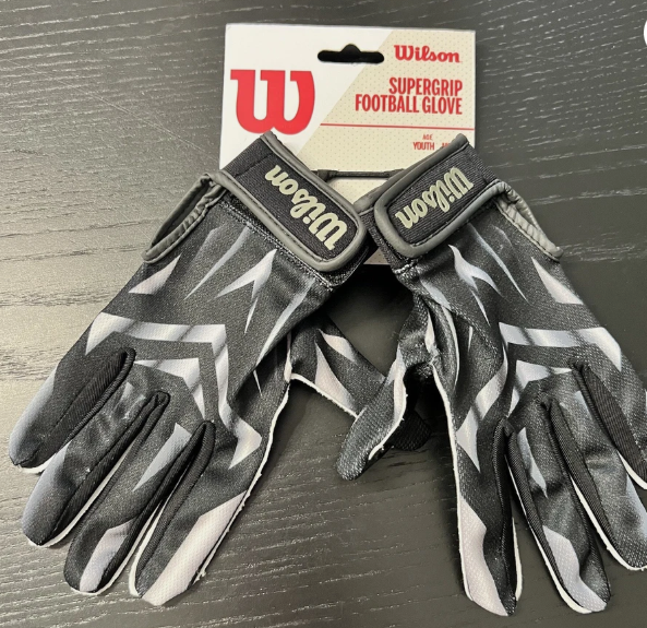 NEW! Wilson Super Grip Receiver Football Gloves, Black, Medium