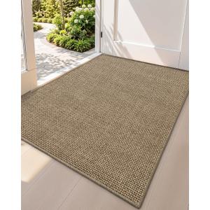 Color&Geometry Ultra-Thin Indoor Door Mat Entrance, 48"x72" Linen