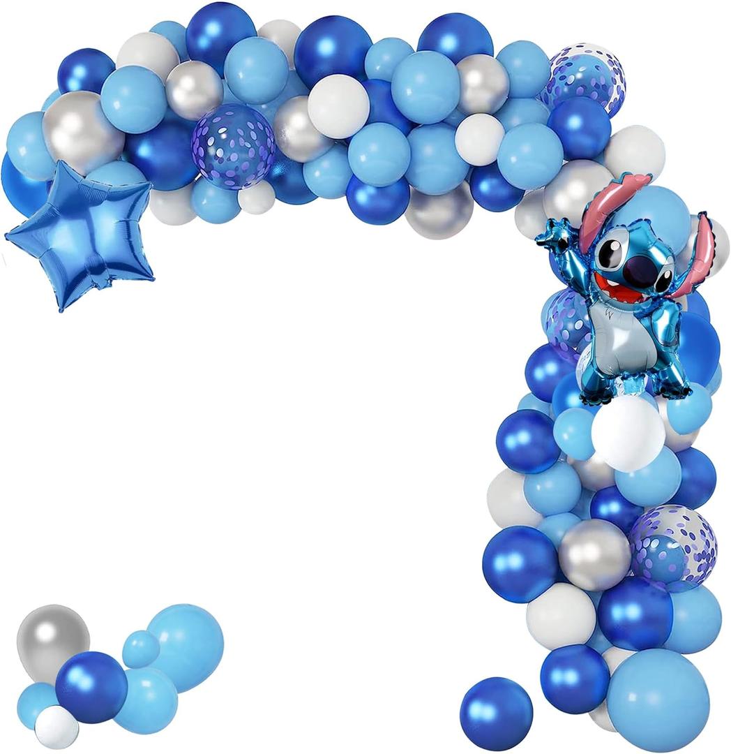 Cartoon Birthday Decorations, Blue Balloons Arch Kit, Theme Party Decorations Supplies for Theme Birthday Decoration
