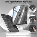 Case for iPad Air 11 Inch M4/M3/M2 (2026/2025/2024), iPad Air 5th/4th Generation 10.9 Inch (2022/2020) with Pencil Holder, Hybrid Clear Back Shell Sparkly Cover, Auto Wake/Sleep, Black
