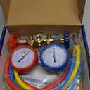 R410A Manifold Gauge Set, 3 Way AC Diagnostic Manifold Gauge Set for R410a R22 R134a R404a Refrigerant,Automotive AC Manifold R410a Adapters,with 3ft Hoses
