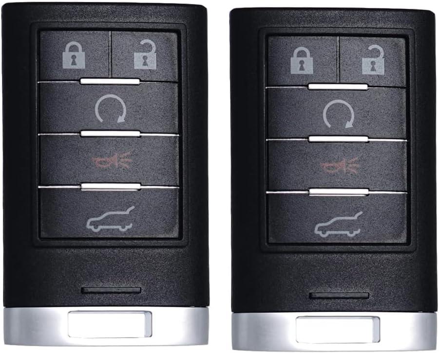 Keyless Entry Remote Push Start Button Smart Proximity Control Key Fob Replacement Fits for Cadillac SRX 2010 2011 2012 2013 2014 2015 ATS XTS 2013-2014 ELR NBG009768T 22865375