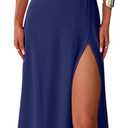 Halfword Women's Summer Deep V Neck Sexy High Slit Infinity Backless Club Party Date Night Maxi Dress