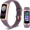 Fitness Tracker, 24/7 Heart Rate Blood Oxygen Blood Pressure Body Temp Monitor Sleep Calorie Tracker with 1.1" AMOLED Touch Color Screen Pedometer Smart Watch Waterproof for Women Men (Bordeaux)