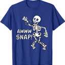 Aw Snap Broken Arm Skeleton Injury Wrist Surgery Recovery T-Shirt Blue S