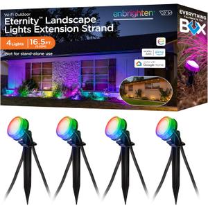 Enbrighten Vibe Eternity Garden Lights, Extension Only, Not for Standalone Use, 16.5ft with 4 RGBWIC LEDs, Waterproof, Landscape Lighting Needed, Extendable up to 150ft, 83794