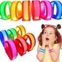 GIFTINBOX 4 PCS LED Light Up Bracelets for Kids Adults, LED Glow Flashing Arm Wrist Bands, Glow in The Dark Party Supplies for Night Events, Festivals. Party Favors For Concerts, Rave Sports