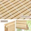 LazBlinds No Tools No Drill Cordless Bamboo Roman Shades, Privacy Window Treatment, Roll Up Bamboo Blinds for Windows 26'' W x 64'' H, Natural
