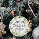 2 x Our First Christmas Engaged Ornament 2025, First Year Xmas Keepsake for Engaged Couple Gift, Christmas Engagement Ornaments, Engagement Gifts for Couples (2.9 Inch) (Multicolor 08)