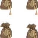 12 Pcs Halloween Burlap Treat Bags Trick or Treat Burlap Sack 3.9 x 5.9 Inch Small Gift Goodie Candy Pouches with Drawstring for Kids Halloween Party Favor Costume Cosplay Decoration Supplies