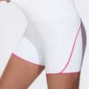 THE GYM PEOPLE Women's Workout Shorts High Rise Running Yoga Lounge Shorts | Soft stretchy, High rise wide waistband, Split sides, Sweat wicking, For running, training and daily wear (White, S)