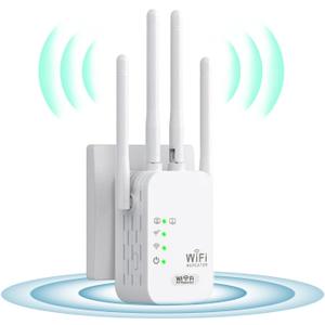 WiFi Extender, 300Mbps Wi-Fi Signal Booster Amplifier for Home Cover Up to 120sq.ft WiFi 2.4GHz Dual Band Wireless Repeater, 4 Antennas 360° WiFi Amplifier, WiFi Range Extender with Ethernet