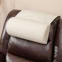 Faux Leather Neck Pillow for Recliner ChairMemory Foam Headrest Pillow for Recliner SofaNon-Slip Adjustable Recliner Headrest Pillow for Neck Pain Relief in Home, Office, Travel (Cream)