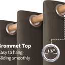 YoungsTex Brown Linen Semi Sheer Curtains 72 Inch Length for Living Room, Chocolate Light Filtering Drapes Privacy with Grommet for Dining Room Bedroom, 2 Panels, 52 X 72 Inch (Sliver-brown Color)