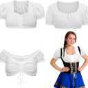 3 Pcs Oktoberfest Dirndl Blouse Women German Blouse Crop Top Oktoberfest Party Supplies Bavarian Costume XL