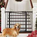 Cumbor 29.7-46" Baby Gate for Stairs, Mom's Choice Awards Winner-Auto Close Dog Gate for The House, Gifts for Mom, Easy Install Pressure Mounted Pet Gates for Doorways, Black