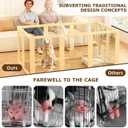 Clear Acrylic Dog Playpen Indoor with Solid Wood Frame, 10 Panels Clear Dog Playpen for Small Dogs, Easy Assembly Acrylic Pet Pen, Safe and Sturdy Play Area for Puppy Rabbit Indoor 59"L x 39.5"W x 23.6"H