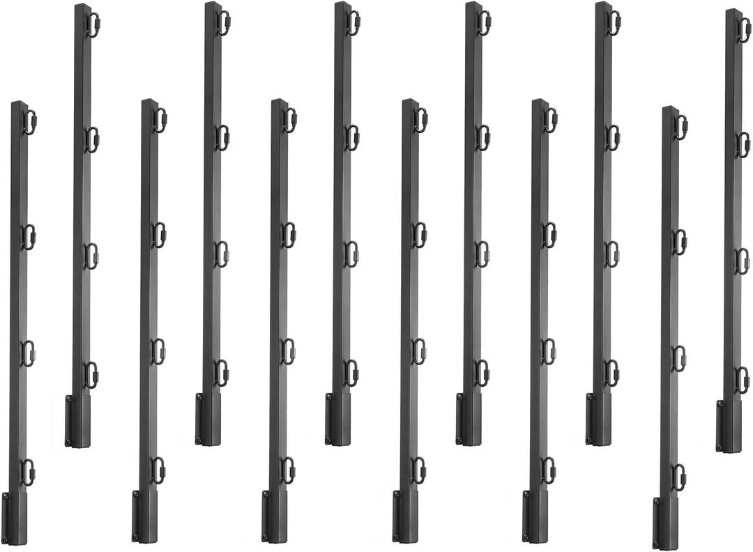 VEVOR Fence Post Extender, 12 Packs 32.1 in Barbed Wire Arm, Sturdy Steel Fence Height Extender, Flat or Surface Mounted Barbed Wire Extension Arms, Protect Privacy and Prevent Pets Jumping Off