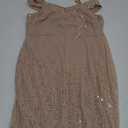 Women's Sequin Elegant Sexy Cold Shoulder Mermaid Bodycon Cocktail Evening Dress Glitter Maxi Dress (Champagne, XL)