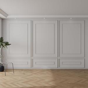 Pangda 3 Sets Peel and Stick Wall Molding Kit Inner and Outer Layer Style Premade Wainscoting Panel for Interior Wall Moulding Decor Accent Molding (48x70inch)