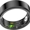 Smart Ring Health Tracker, Health Rings for Men & Women, Waterproof Fitness Tracker (Black, 8#)