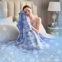 VK VKLIVING Cooling Blanket for Hot Sleepers, Breathable Summer Blankets, Q-Max 0.5 Arc-Chill Cooling, Light Blue, 50"x70"