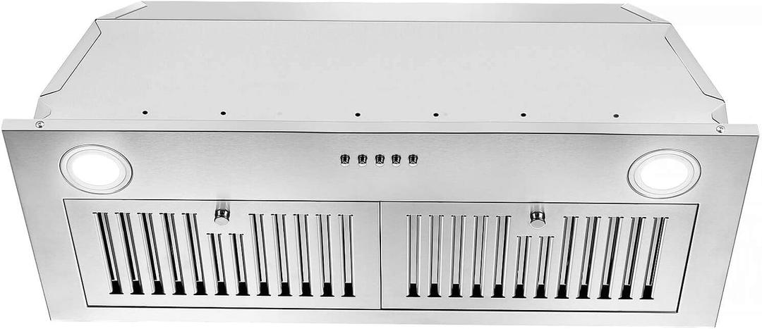 Range Hood Insert 30 inch,Stainless Steel Kitchen Vent Hood 600CFM,Built-in Kitchen Stove Hood w/Front Button Controls and Front LED Lights,Baffle Filters,Ducted/ductless Convertible Duct