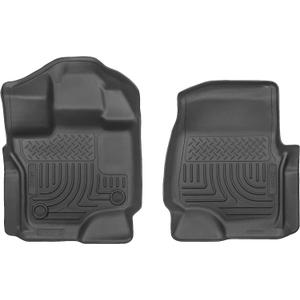Husky Liners Weatherbeater Floor Mats | Fits 2015-2025 Ford F-150 (Includes 2022-2025 Lightning) SUPERCREW & SUPERCAB ONLY | Front Row, 2-pc Black - 18361