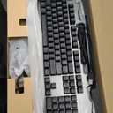 RisoPhy Gaming Keyboard, 104 Keys All-Metal Panel, Rainbow LED Backlit Silent Computer Keyboard, Wrist Rest, Multimedia Keys, Anti-Ghosting, Waterproof Light Up Wired Keyboard for PC Mac Gamer (black)