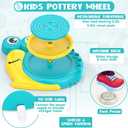 Aujazyble Pottery Wheel for Kids - Complete Art Supplies Arts & Crafts Kit, Crafts for Girls 8-12, Girls Boy Toys Birthday Halloween Christmas Gift for Kids Ages 6 7 8 9 10 11 12+, (Snail)