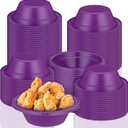 Lallisa 100 Pcs 12oz Purple Disposable Plastic Bowls Halloween Dessert Cups Ice Cream Snack Salad Soup Food Serving Bowls for Halloween Party Favor Picnic