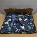 beeweed Toddler Nap Mat, Rollup Design Kid Sleeping Mat with Removable Pillow & Minky Blanket, Toddler Sleeping Bag for Daycare Preschool Travel Camping, Space Ship, Nap mat size (including pillow): 23” x 52”, Blanket size: 31” x 42”