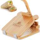 Tortilla Press 10 Inch Bamboo Tortilla Maker, Mexican Tortillera Presser Homemade Flour Tortilla Press for Mexican Tortillas Roti Burrito, Taco Pataconera (Beech)