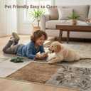 DweIke Washable 5x7 Area Rugs for Living Room, Soft Geometric Floral Bedroom Rug, Stain Resistant and Non-Slip Modern Throw Carpets for Office Nursery Dining Room Home Decor, Beige