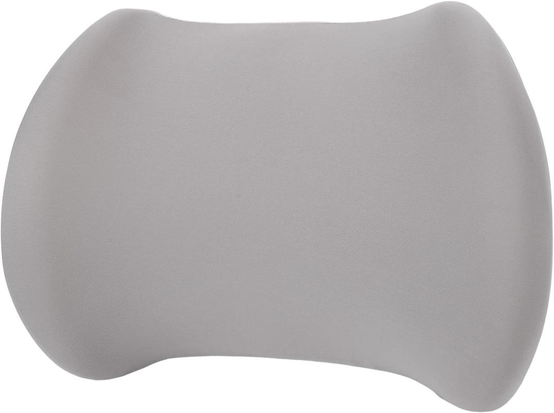 Breathable Memory Foam Lumbar Support Pillow with, Ergonomic Convex Design Chair Cushion, Detachable for Office (Grey)