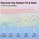 AMA SPORT Kids Tennis Racket for Junior Toddlers Starter Kit 17-25" Tennis Racquet for Girls and Boys with 420D Nylon Shoulder Strap Bag, 19 inch