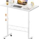 GTRACING Standing Desk Adjustable Height & Tiltable Tabletop, 32 Inch Portable Desk for Home Office Stand Up Work and Walking Pad Treadmill, Small Mobile Computer Table for Laptop, White