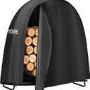 VIVOHOME 48 Inches Firewood Log Rack Hoop with Round Cover, Heavy Duty Solid Steel Fire Wood Storage Rack and Cover Set with Zipper, Round Log Holder Ring for Indoor Outdoor Patio Deck Porch