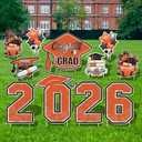 Large 11 PCS Graduation Yard Signs, Class of 2026 Congrats Grad Outdoor Lawn Yard Sign with Stakes, Graduate Yard Decorations for College High School Party, Orange
