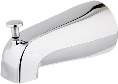 EZ-FLO 5-3/8 Inch Nose Diverter Tub Spout, 1/2 Inch IPS Connection, Chrome Finish, 15083